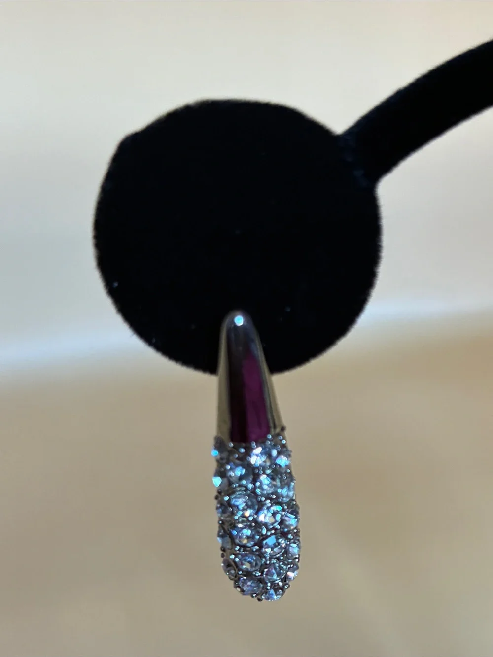 Vintage Crystal Pave Drop Silver Tone Statement Earrings